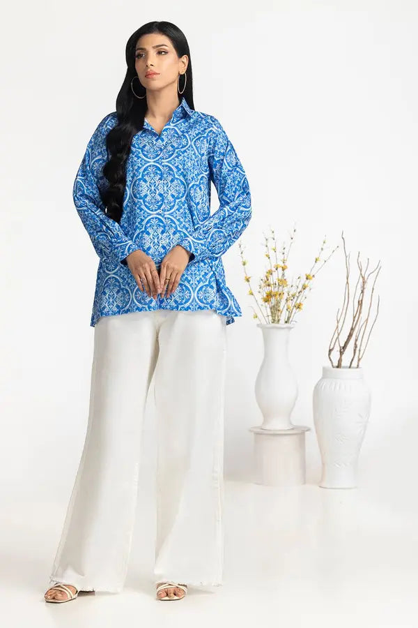 Cross Slub Printed Tunic IPS-44121