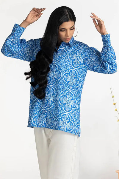 Cross Slub Printed Tunic IPS-44121